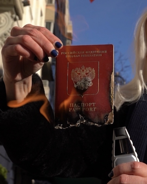 Russian national will use sales of her burning passport NFT to support Ukraine