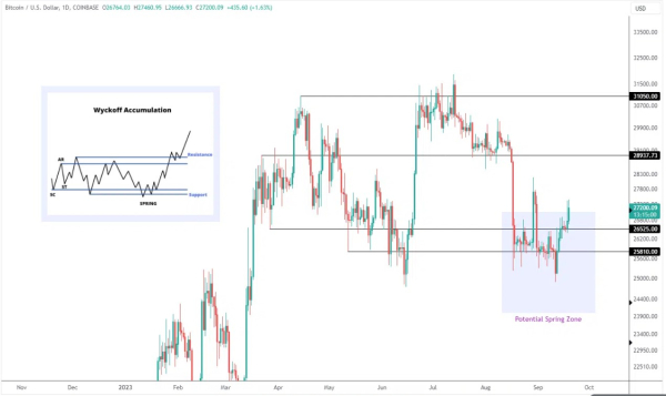 Wyckoff Support Holds Strong: Bitcoin Bulls Eyeing $31,000 In Near-Term Rally