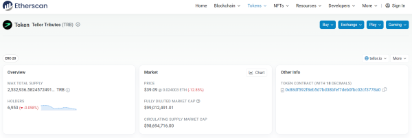 Whale Withdraws $116M TRB, Ignites Market Speculation Storm Whale Withdraws $116M TRB, Ignites Market Speculation Storm