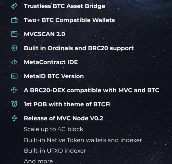 Developers of Bitcoin sidechain MVC prepare for BRC-20 DEX launch