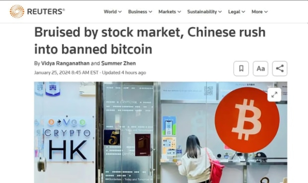 China Emerging As Surprising Source Of Bitcoin Demand